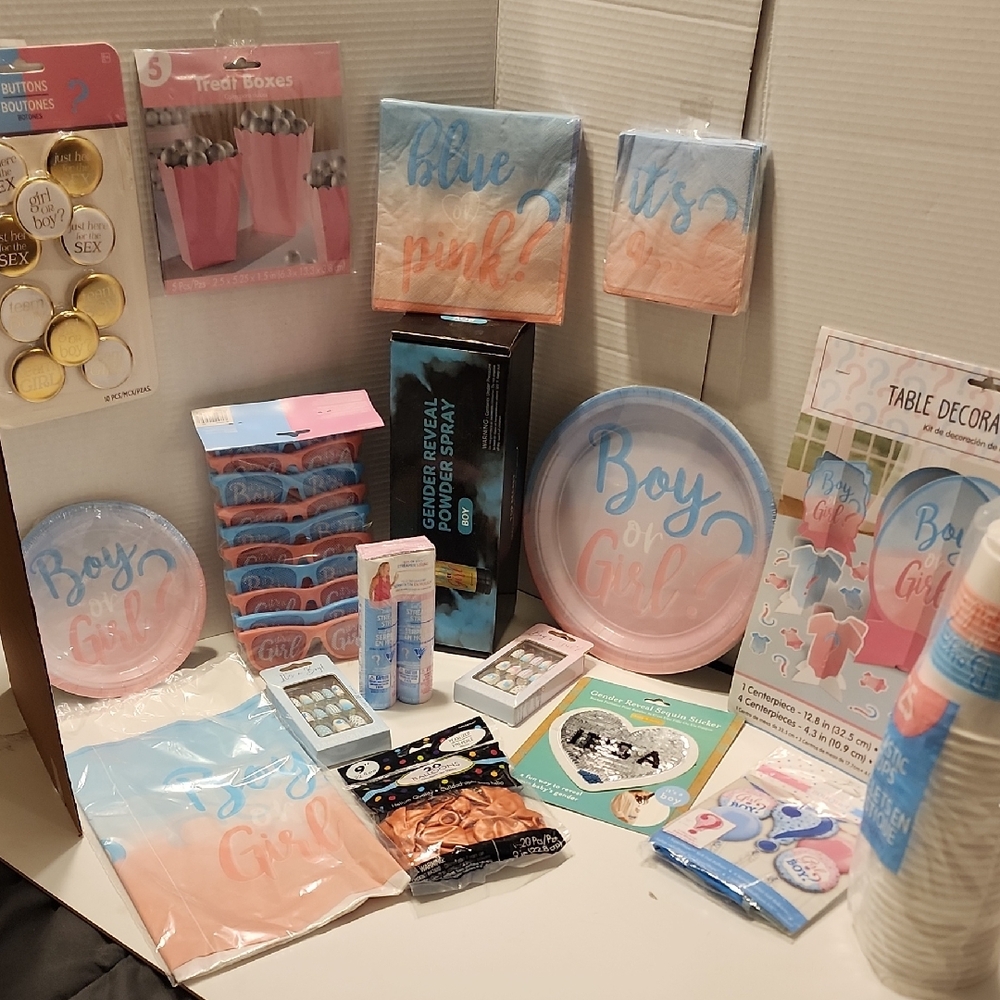 Gender Reveal Party Set - Pink and Blue